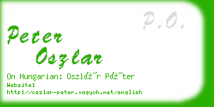 peter oszlar business card